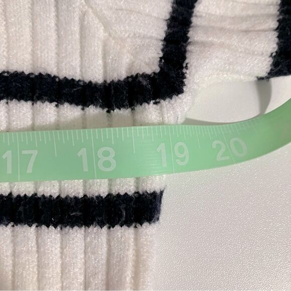 Zara Cropped Sweater Women Size 9-10 Black and White Striped Mock Neck - Picture 6 of 8